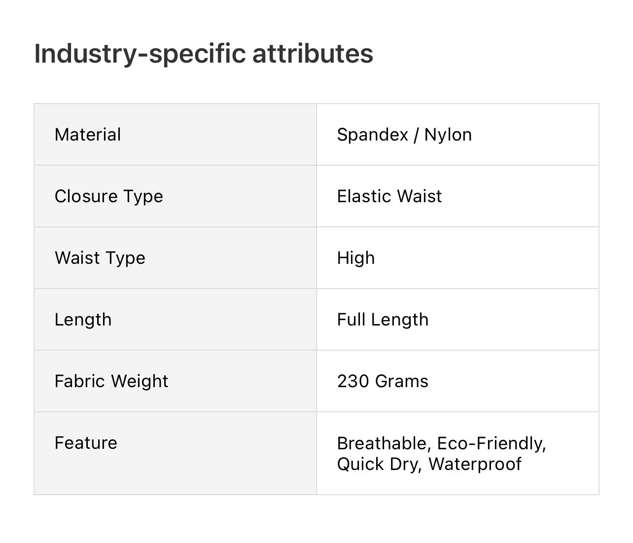 Women's High-Waist Yoga Pants with Pockets Size Chart