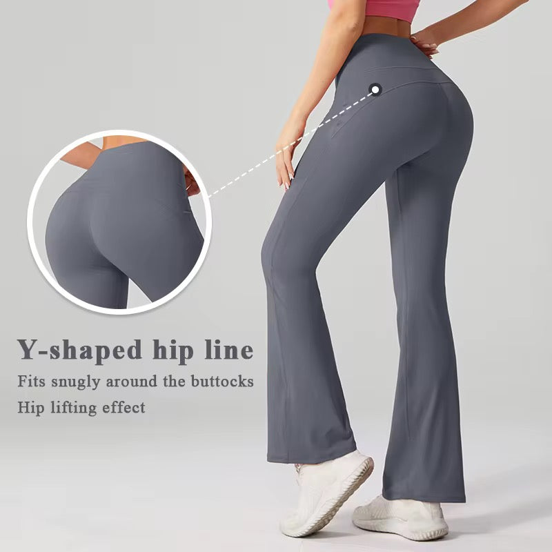 High-Waist Flare Yoga Pants for Women, Sportwear Long Flared Legging