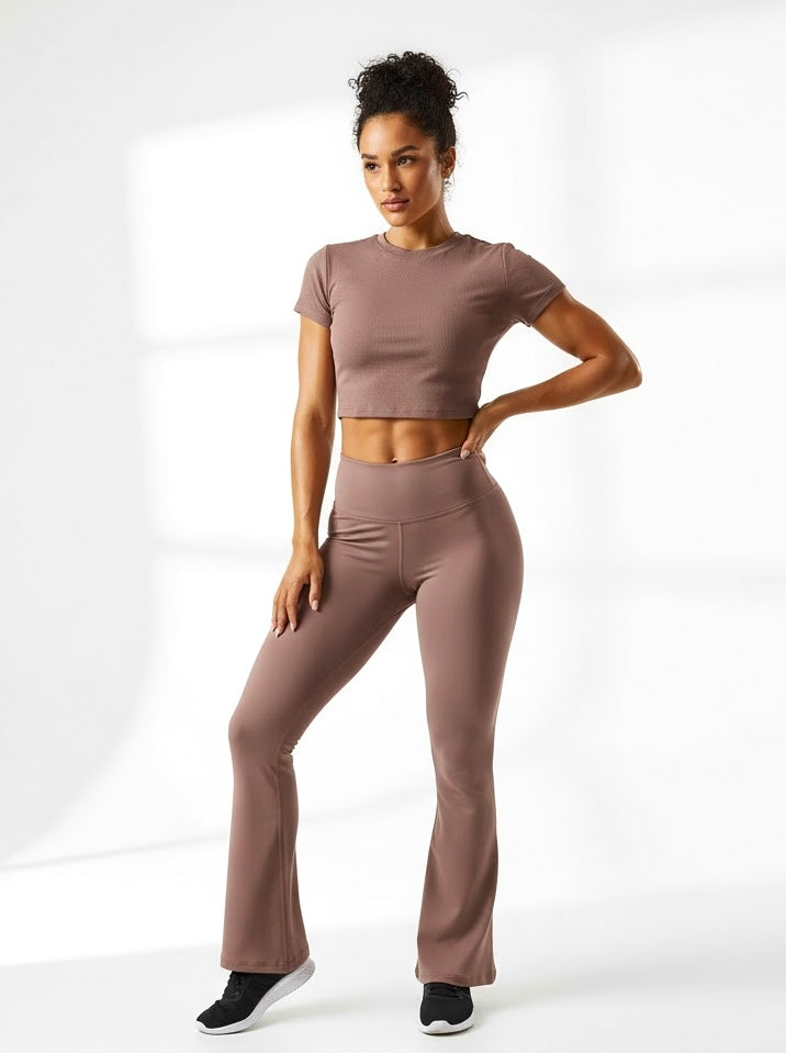 Shimmer Women’s Short Sleeve Crop Top – Quick Dry, Breathable, Eco-Friendly Jersey Tee