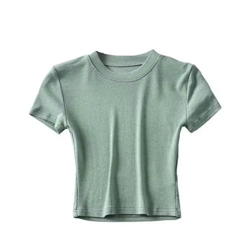 Shimmer Women’s Short Sleeve Crop Top – Quick Dry, Breathable, Eco-Friendly Jersey Tee