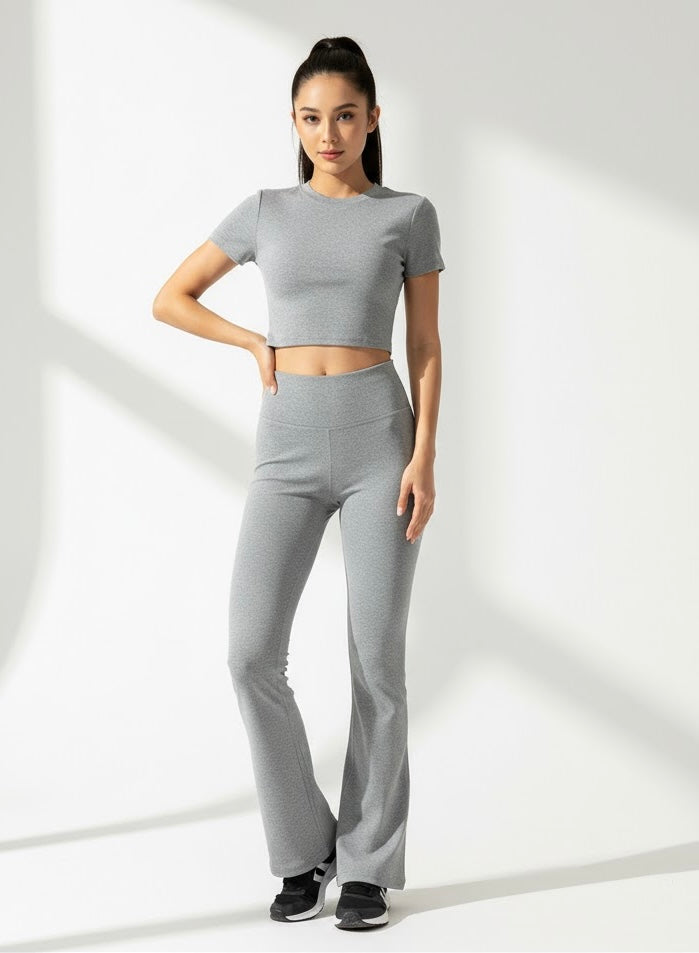 Shimmer Women’s Short Sleeve Crop Top – Quick Dry, Breathable, Eco-Friendly Jersey Tee