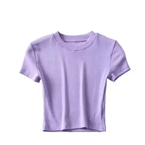 Shimmer Women’s Short Sleeve Crop Top – Quick Dry, Breathable, Eco-Friendly Jersey Tee