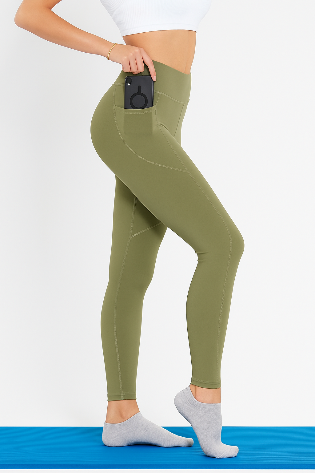 Women's High-Waist Yoga Pants with Pockets